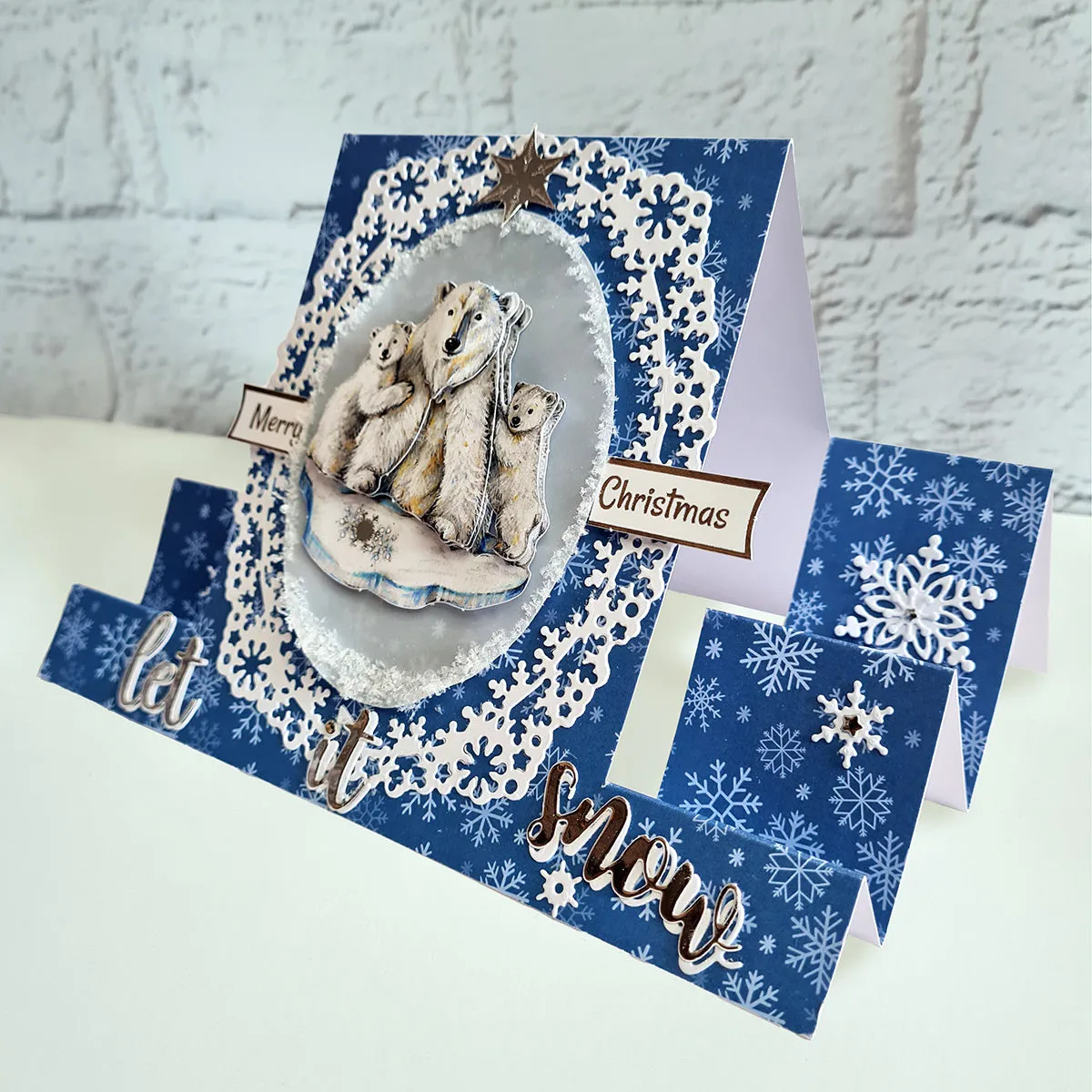 Snowflake Stepper Cards & Envelopes - Pack of 12