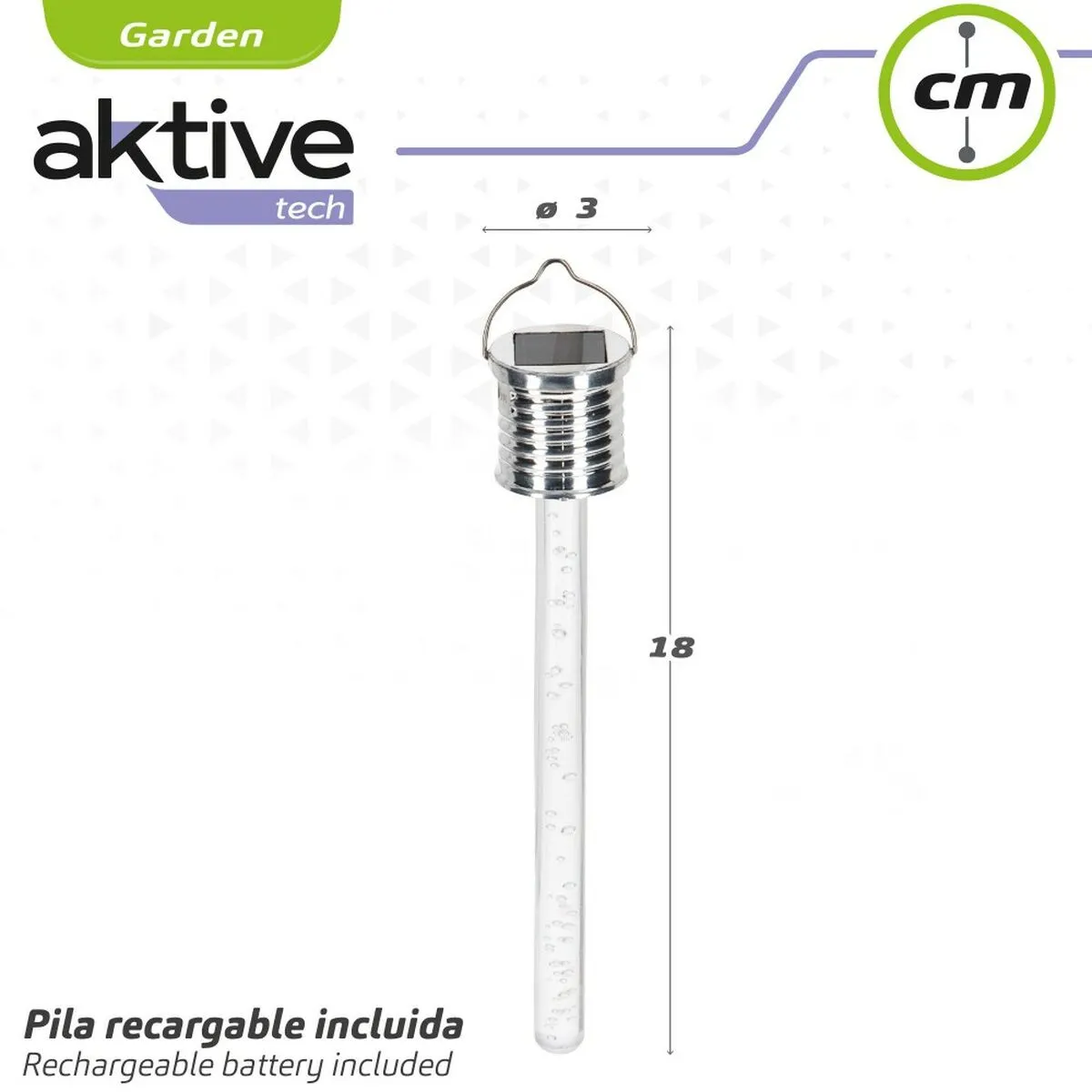 Solar lamp Aktive 3 x 17,5 x 3 cm (24 Units)