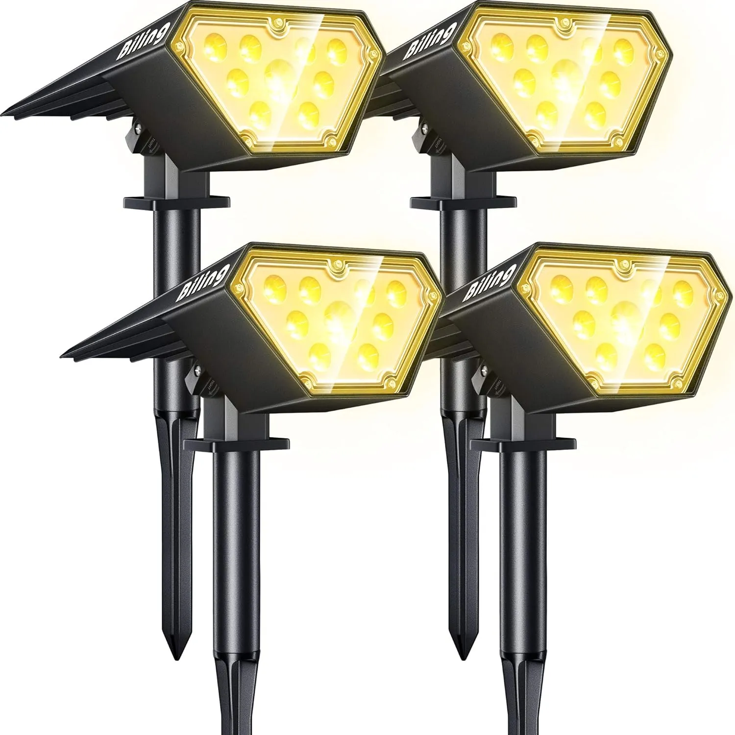 Solar Spot Lights Outdoor 2-in-1 Solar Landscape Lights 12 LED Bulbs Solar Powered Lights IP67 Waterproof Adjustable Wall Light