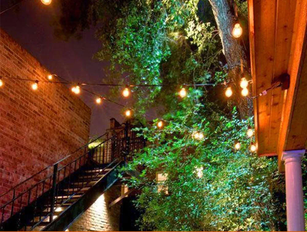 Solar String Lights Outdoor for Festive Season, 25FT 25 2 LED G40 Bulbs 4 Modes, Garden String Festoon Lights, Patio Lights IP44 Waterproof for Bistro, Balcony, Parties