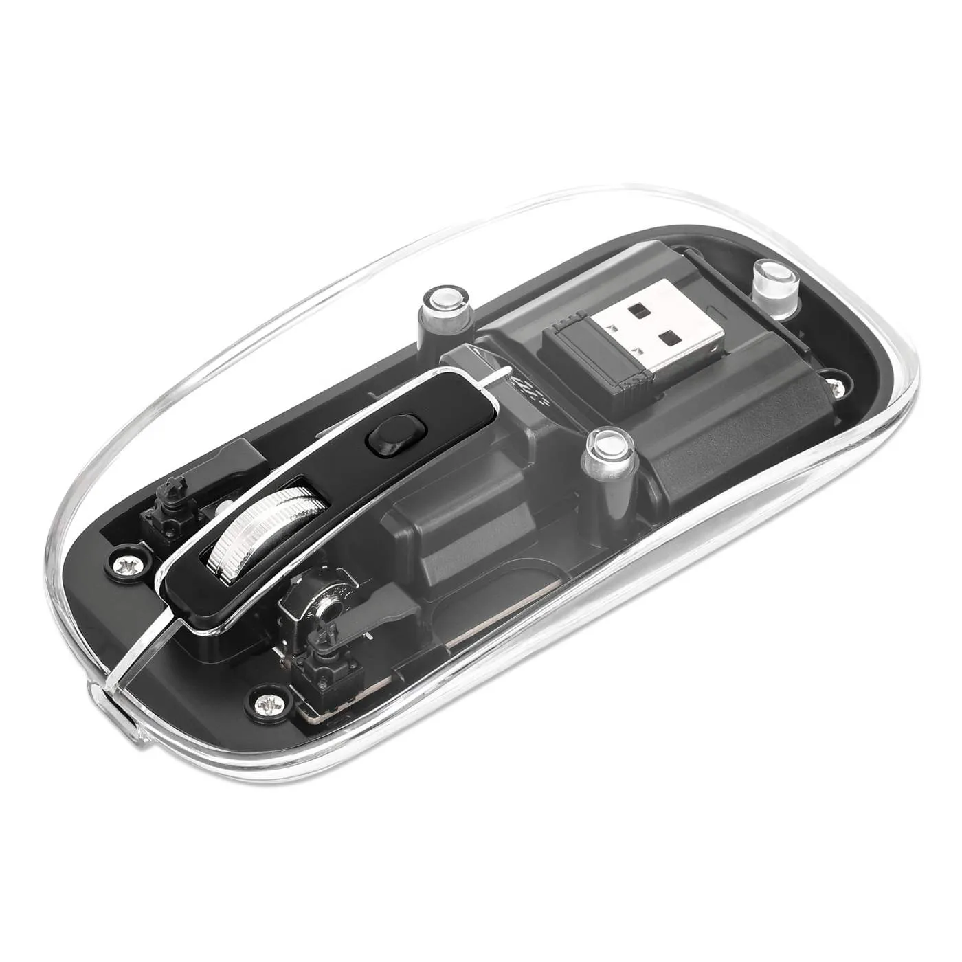 Transparent Rechargeable Wireless USB Mouse