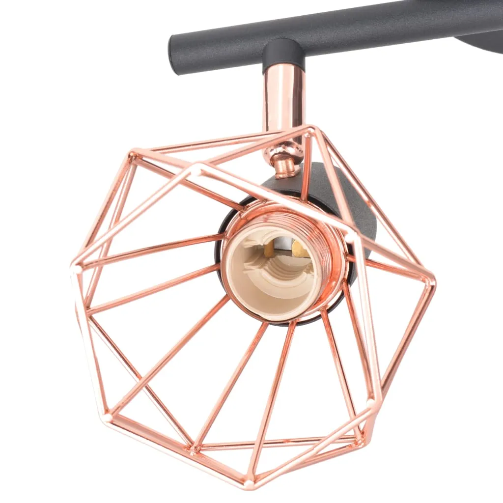 vidaXL Ceiling Lamp with 2 Spotlights E14 Black and Copper