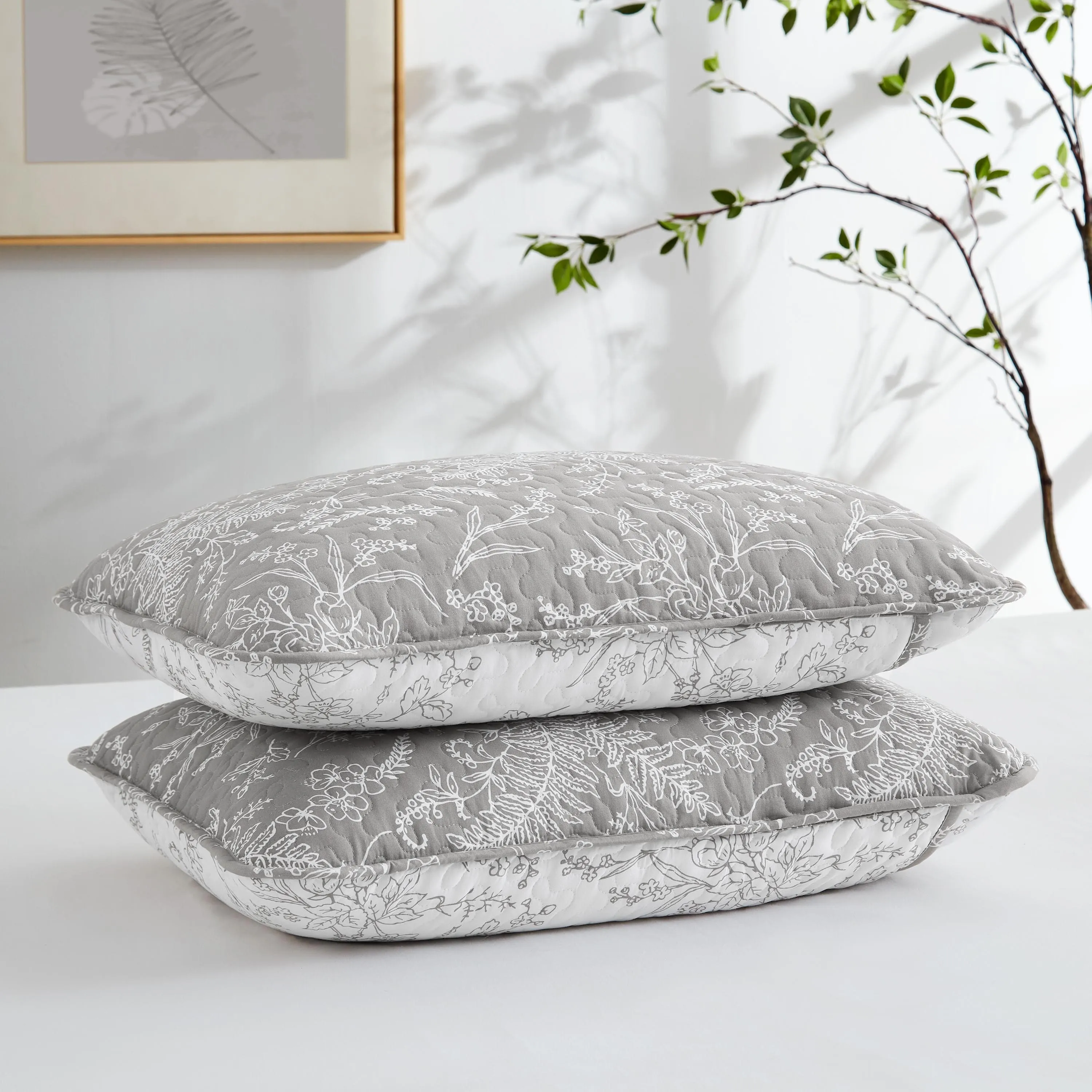 Winter Brush Quilted Shams