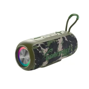 Wireless Portable Waterproof Bluetooth Speaker with RGB Lights, Camo